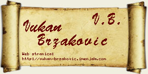 Vukan Brzaković vizit kartica